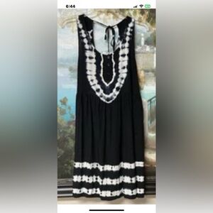 She + Sky Black and White Tie-Dye Bathing Suit Coverup